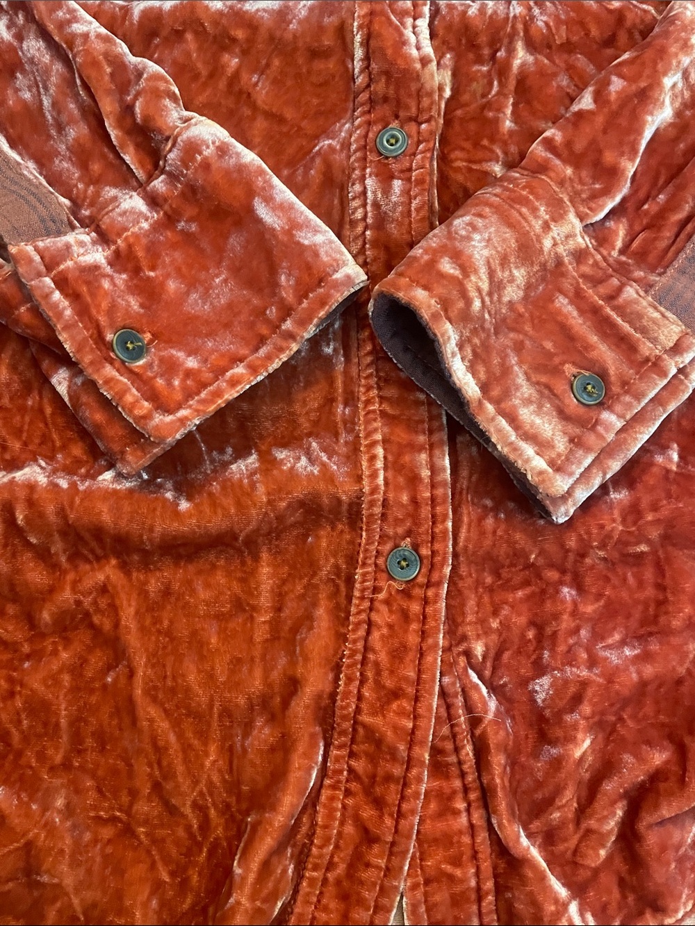 Anthropologie Holding Horses Velvet Long Sleeve Button Down Blouse - Picture 3 of 5